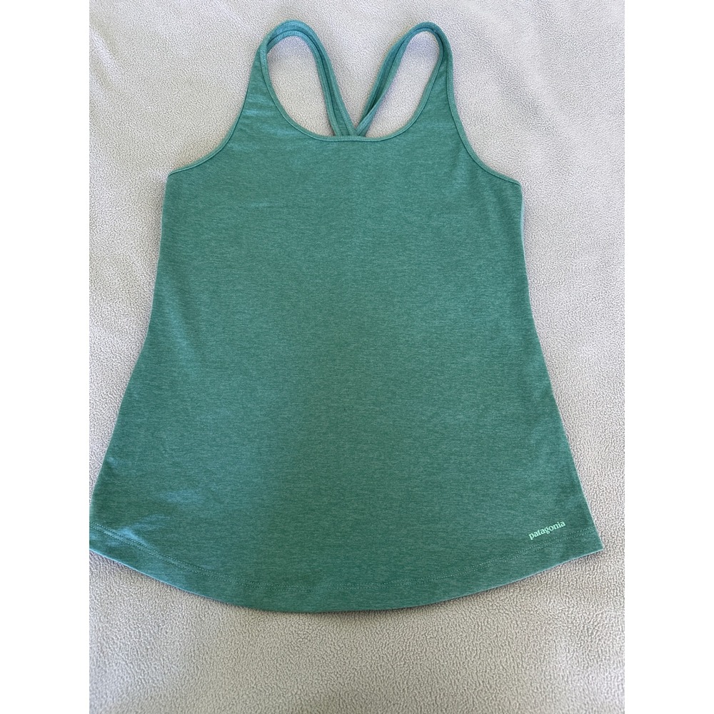 Patagonia Tank Top Womens XS Mainstay‎ Keyhole Racerback Green Heathered Active